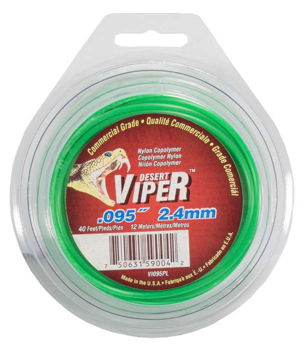 Trimmer line viper™ round green 40' loop .095" / 2.4mm