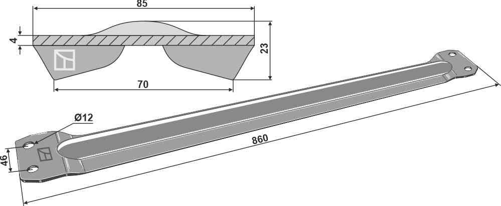Scraper floor rail fitting for Welger 6121650207