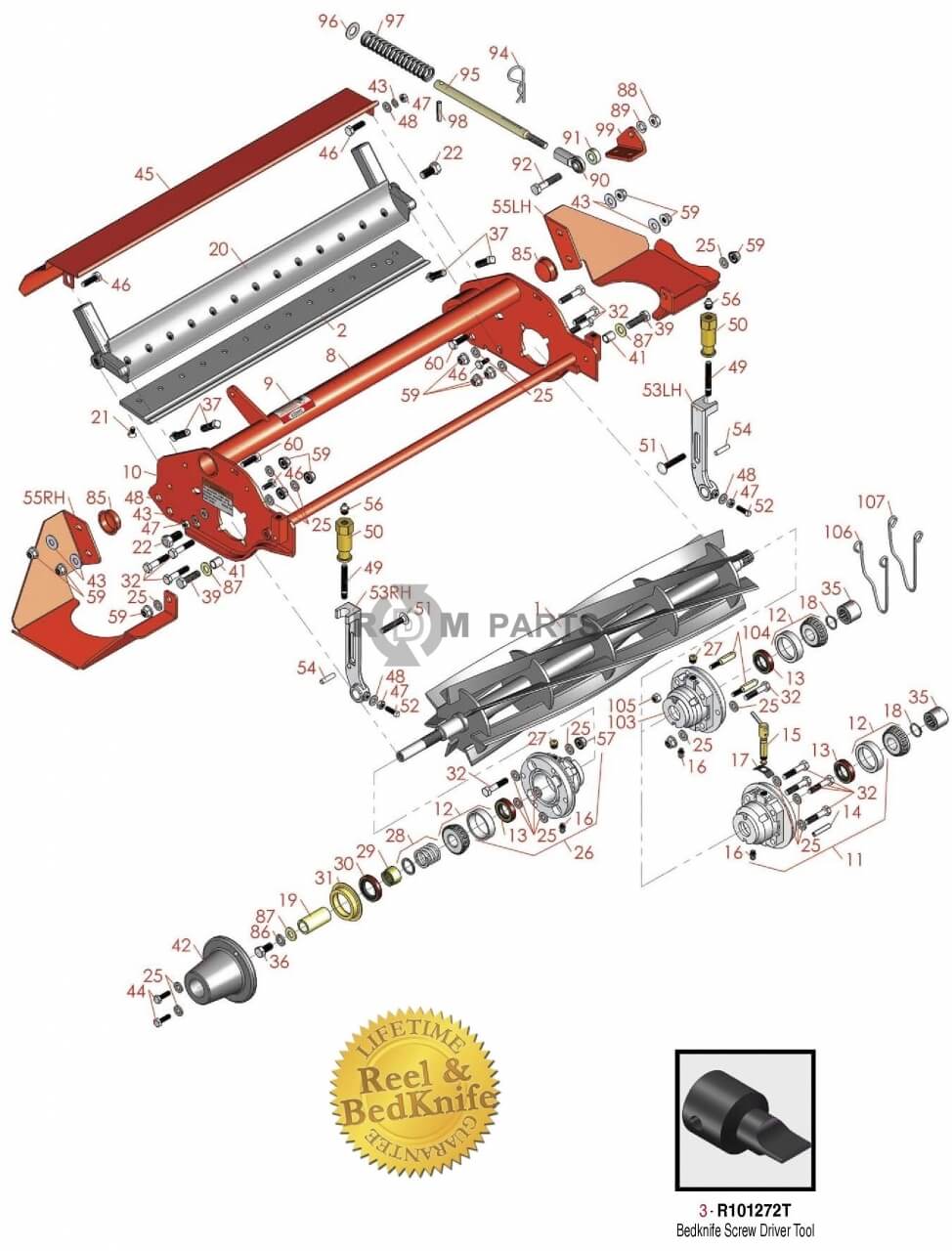 Replacement parts for Jacobsen LF-135, LF-3400 & LF-3800 Reel & Bedknife