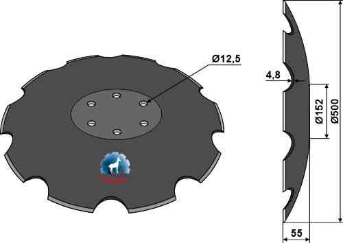 Notched disc - Ø500x4,8