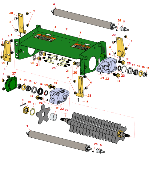 John Deere 7700 reel mower verti-cut unit - serial up to 020000