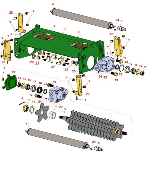 John Deere 7700 Reel Mower Verti-Cut Unit - Serial up to 020000