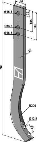 Cultivatorsteel - 760mm passend voor Frost 51748