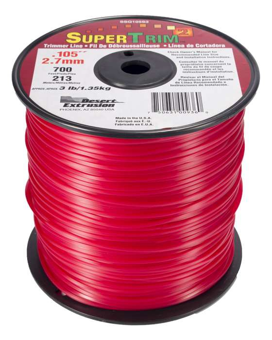 Trimmer line supertrim2™ shaped red .105" / 2.7mm