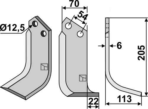 Fräsmesser, rechte Ausführung geeignet für Goldoni 9506 Fräsmesser, rechte Ausführung geeignet für Goldoni 9506