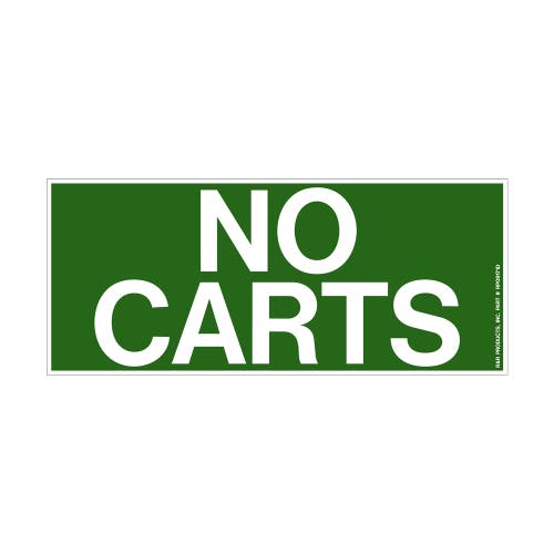 Decal - no carts green/white