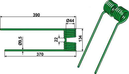 Hay tine - right model fitting for Krone 153 014 1