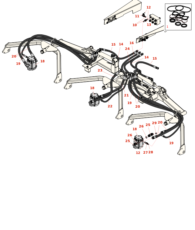 Toro Groundsmaster 4700-D Lift Arm Hydrualics No. 1, 4 & 5