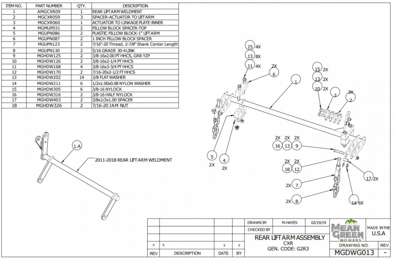 Rear Lift Arm Assembly