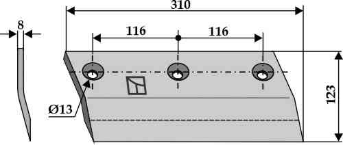 Right lateral knife fitting for Redrock 109 083 R