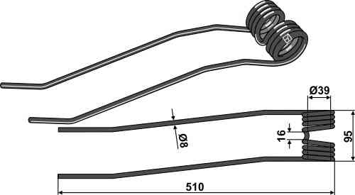 Hay tine - right model fitting for Fransgard 53011