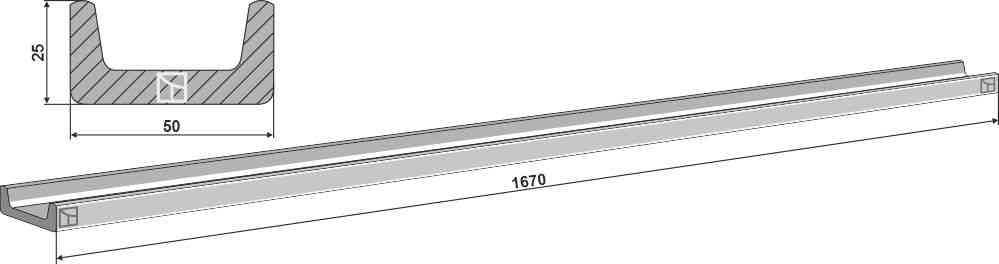 Scraper floor rail