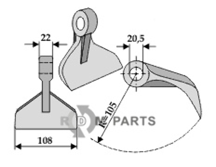 RDM Parts Hamerklepel passend voor Perfect 13665