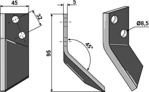Futtermischwagenmesser, links Futtermischwagenmesser, links