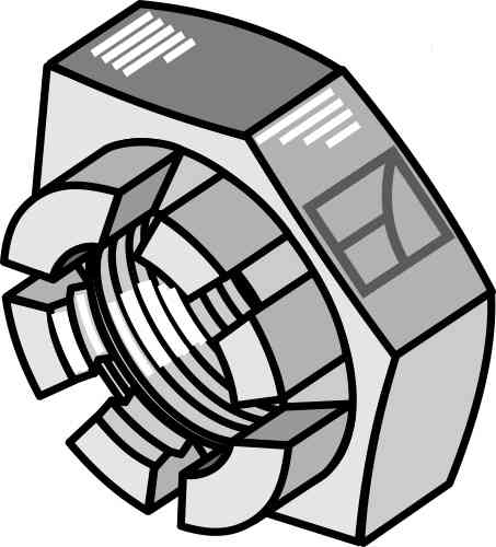 Hexagon castle nut - M27x1,5 fitting for Simba P12907