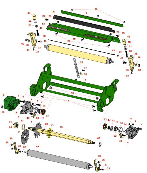 John Deere 7500 spindelmäher verti-cut unit - serial up to 020000