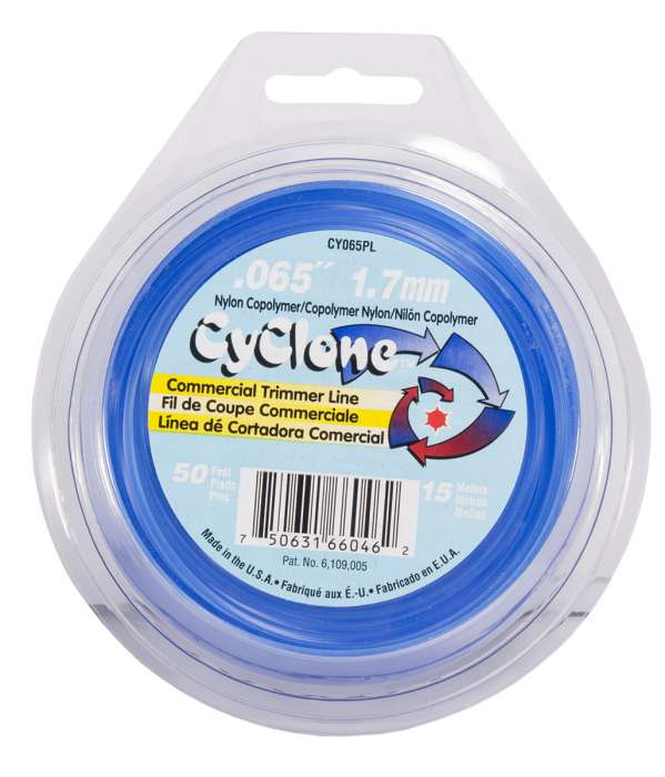 Trimmer line cyclone™ shaped blue 50' loop .065" / 1.7mm