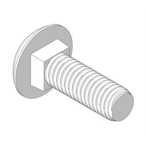 Bolt - carriage m10 x 25 w/nut