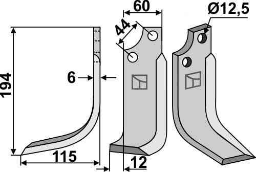Blade, left model fitting for Maschio / Gaspardo 19100418