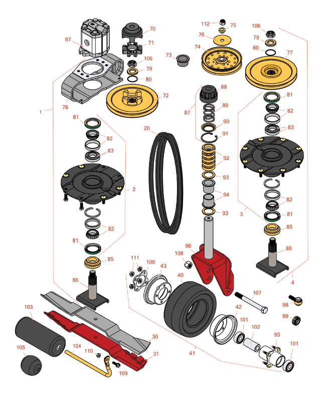 Cutting deck parts suitable for your Toro 3400 Model 30645