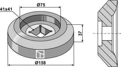Flange ekstern Ø158