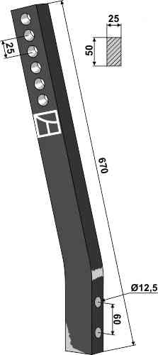 Subsoiling shank fitting for Simba P05533