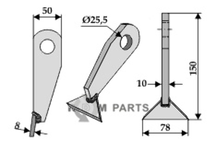 RDM Parts Flail fitting for Agrimaster 3000105