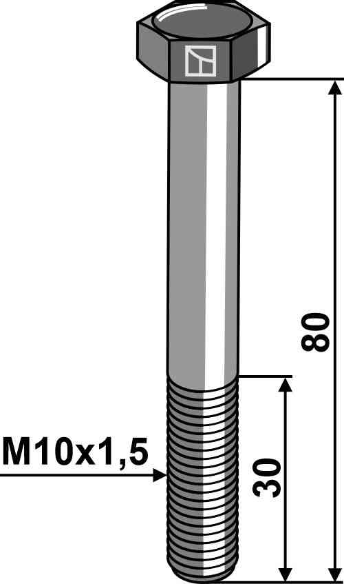 Hexagon bolt M10 without nut