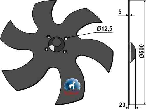 Levelling disc - right fitting for Väderstad 473562