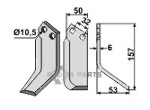 Blade, right model fitting for Pasquali 588-F 912/923 - 500110