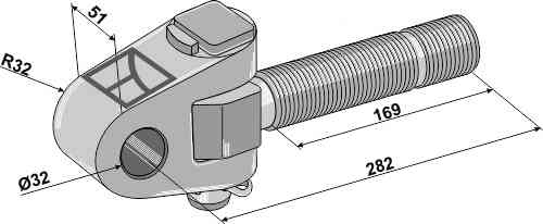 Swivelling tie-rod M36 x 4