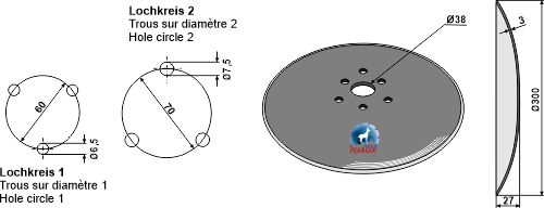 Concave discs for hubs with 6 holes