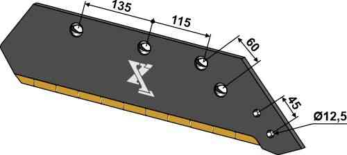 Wechselspitzenschar - 14&#8243  - rechts geeignet für Kuhn 622006 - 622134 - 622166 - 622170 - 622198 - 622200 - 622232 - 622242 - 622246