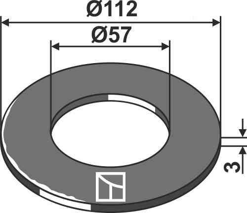 Veerschijf - Ø112x3xØ57 passend voor Väderstad 401444