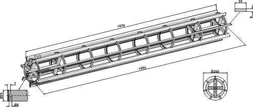 Cage rollers plain bars - 1995 fitting for Lemken 4230851