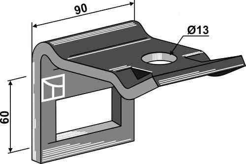 Clamp for tine 65 x 10