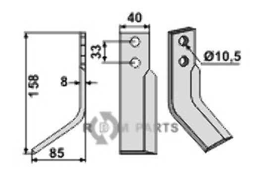 Blade, left model fitting for Zappator Z2-Z3