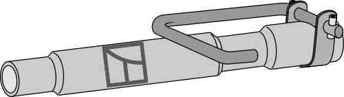 Tube 425mm with handle and bracket