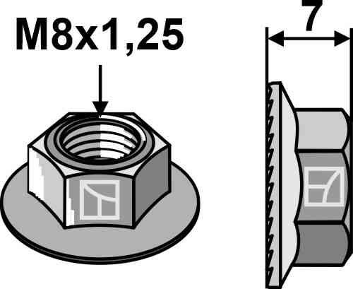 Hexagon flange nut - M8x1,25 fitting for Strautmann 86500557
