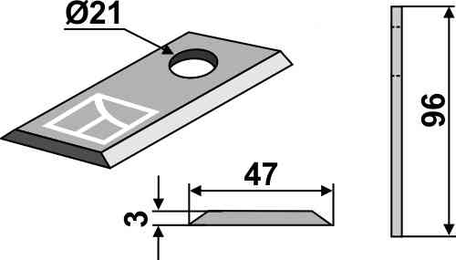 Rotary mower blade fitting for SIP 152.147.607