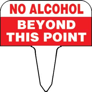 Sign - no alcohol beyond this