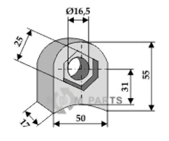 Oog voor klepelas 63-rm-904 Oog voor klepelas 63-rm-904
