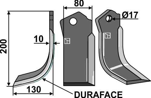 Blade duraface, left model cel-58l-dura