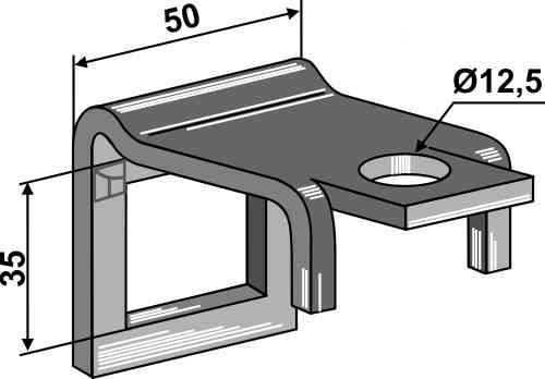 Halter für Zinken 32 x 12 mit Verstärkungsfeder 32 x 10