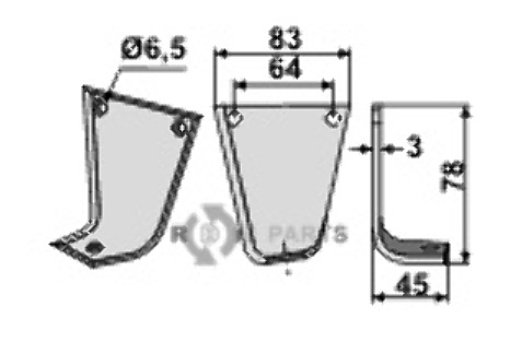 Blade, right model fitting for Gutbrod 75.71.062