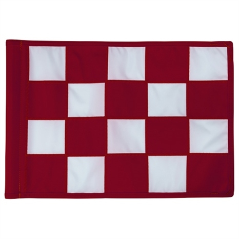 Horizontale streep golf vlag - kastanjebruin met wit