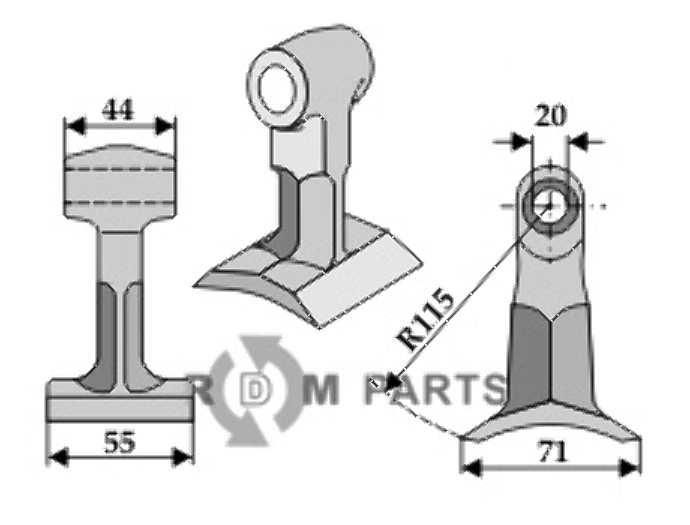 RDM Parts Hammerslagel egnet til Bomford 7770713