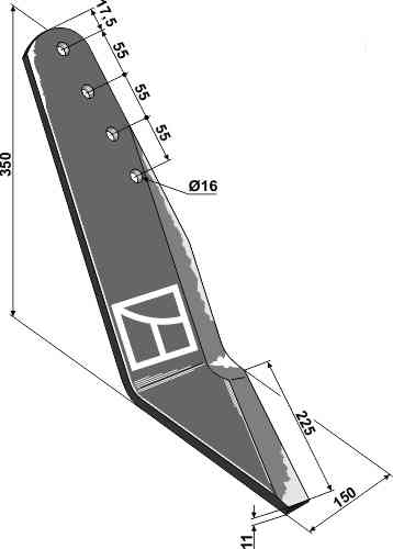 Subsoiler share - right fitting for Lemken 3513300
