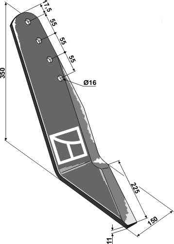 Subsoiler share - right fitting for Lemken 3513300