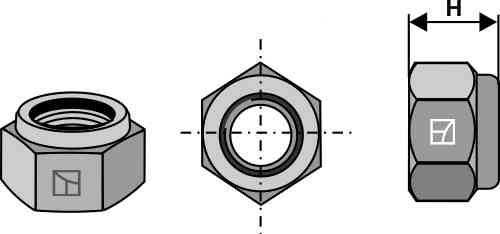 Self-locking hexagon nut - m12x1,25 h12 - 10.9 51-1018